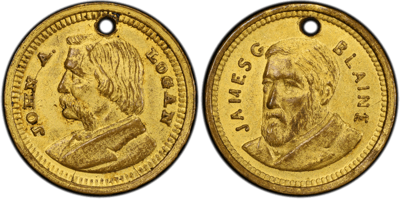 1884 Token DeWitt JGB 1884-24 Brass James G. Blaine Campaign