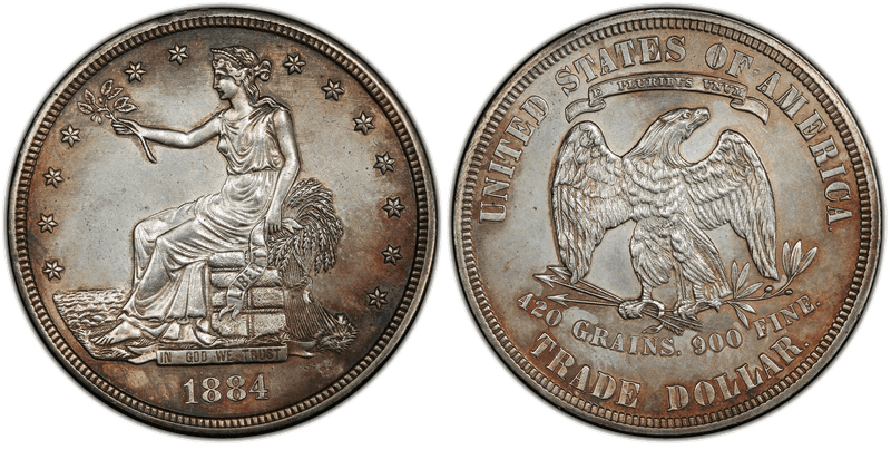 1884 Proof Dollar Pattern - J-1732, Silver-Plated Copper