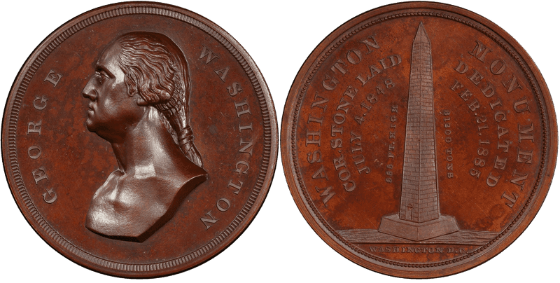1885 So-Called Dollar HK-145a, GW-1003 Bronze Copper Washington Monument