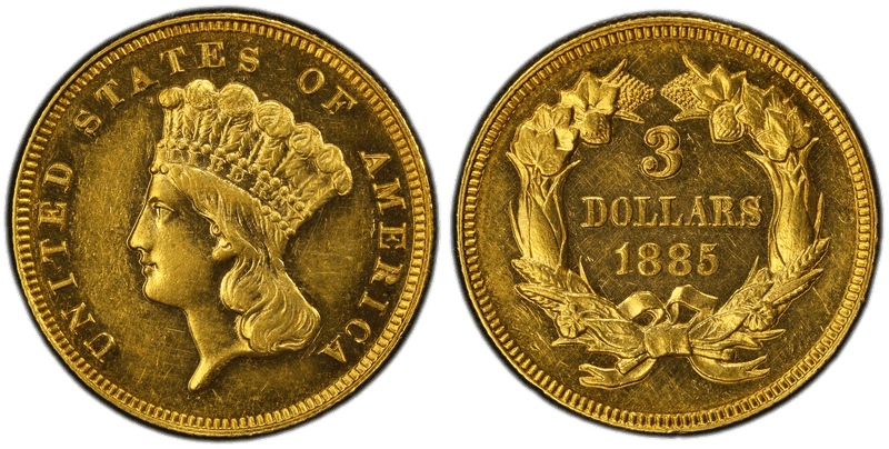 1885 Indian Princess Three Dollar