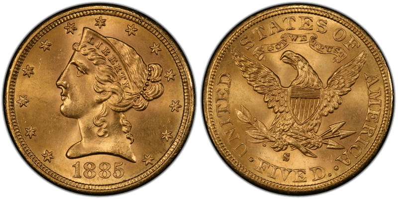 1885 (S) Liberty Head Half Eagle