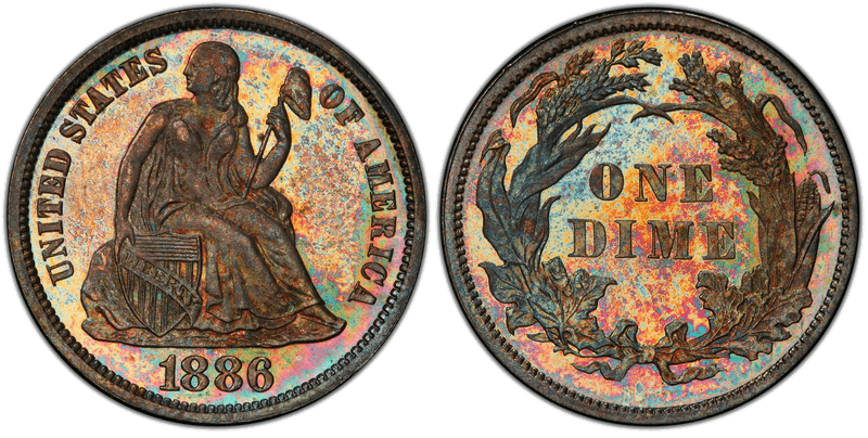 1886 Seated Liberty Dime