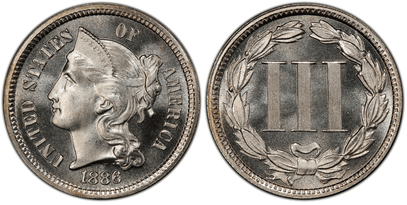 1886 Nickel Three Cent Piece