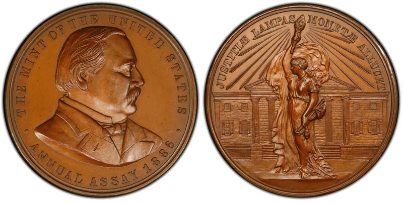 1886 Assay Commission Medal - JK-AC-29, Bronze, Grover Cleveland