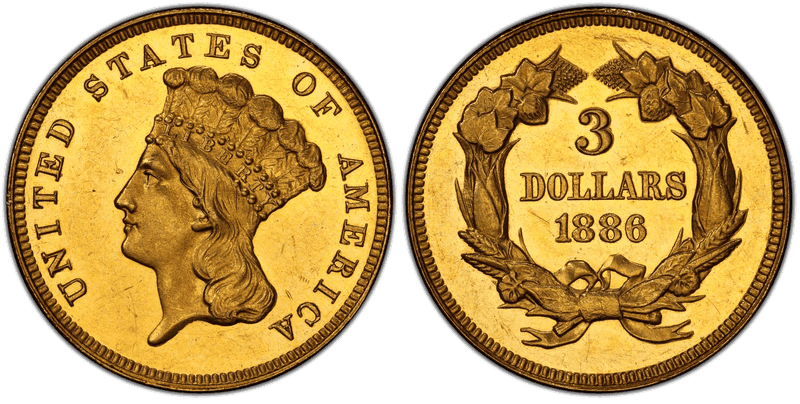 1886 Indian Princess Three Dollar