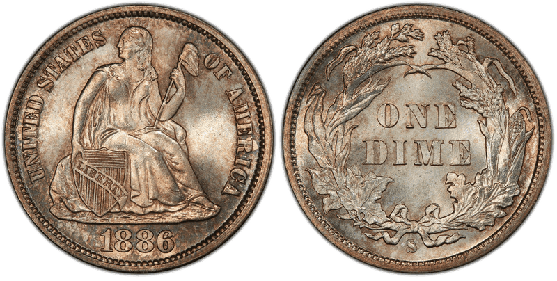 1886 (S) Seated Liberty Dime