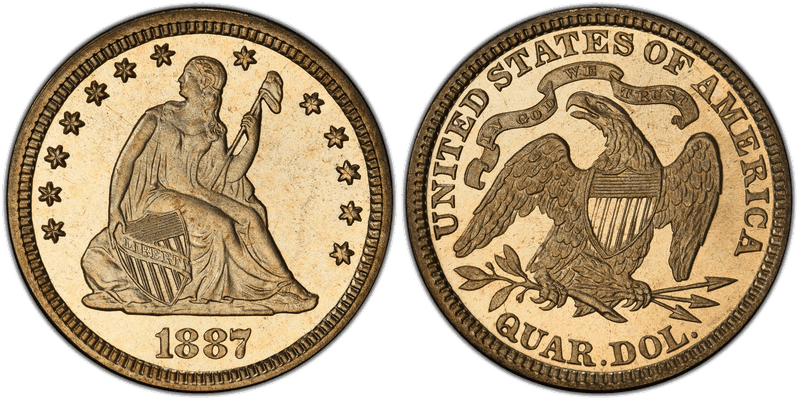 1887 Seated Liberty Quarter