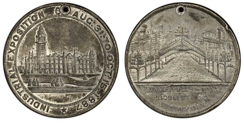 1887 Medal SH-4-93 White Metal Minneapolis Nicollet Ave.