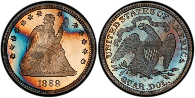 1888 Proof Seated Liberty Quarter
