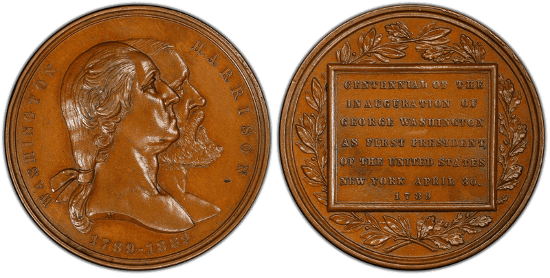 1889 Bronze Medal GW-1105, Washington & Harrison