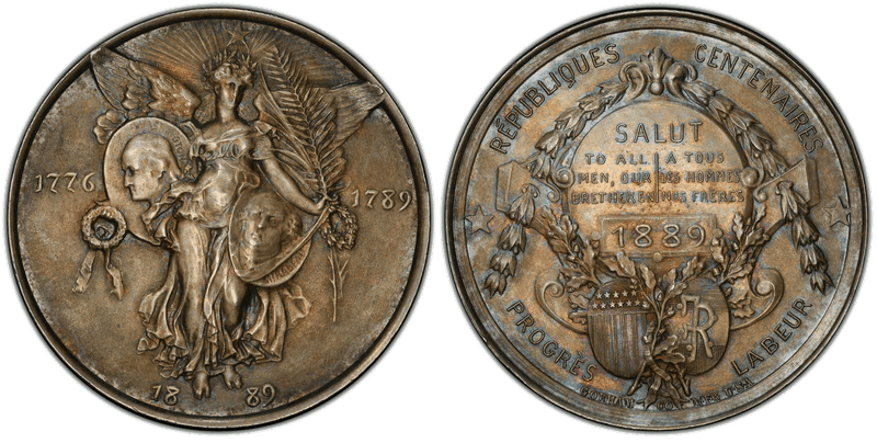 1889 Silver Medal GW-1123, Republique Centenaires, Salut