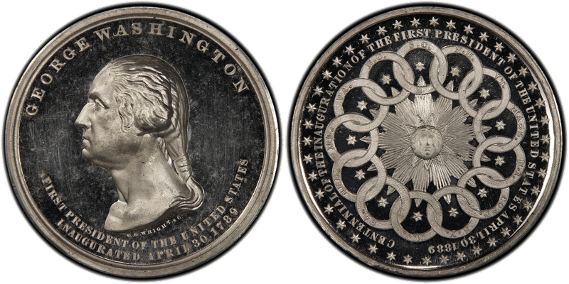 1889 Medal Douglas-52A White Metal Inauguration Centennial