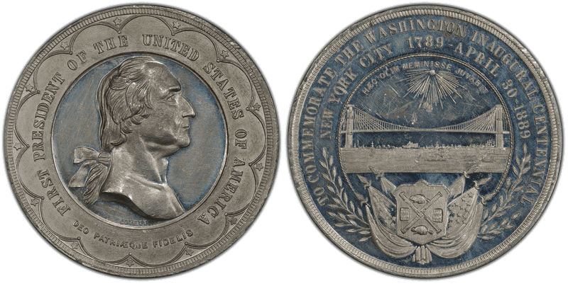 1889 Medal Douglas-7A White Metal Lovett-Inaugural Centennial