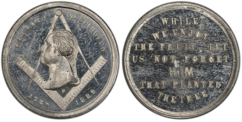 1889 White Metal Medal GW-1112, While We Enjoy The Fruit