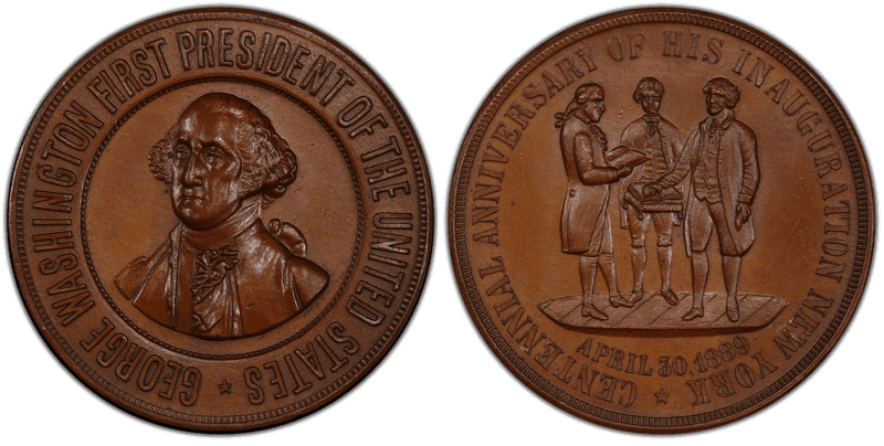 1889 Bronze Medal GW-1131, 2nd Obv Taking the Oath