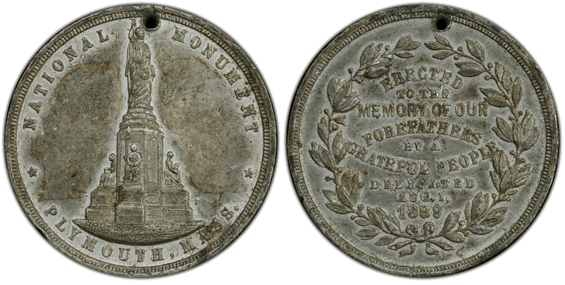 1889 White Metal So-Called Dollar HK-148B, National Monument Memory of Our Forefathers