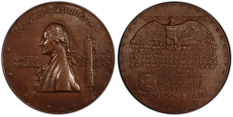1889 Medal Washington Inaugural Centennial Cast Bronze Prototype