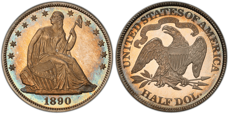 1890 Proof Seated Liberty Half Dollar