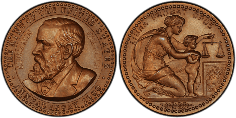 1890 Assay Commission Medal - JK-AC-33, Bronze, Benjamin Harrison