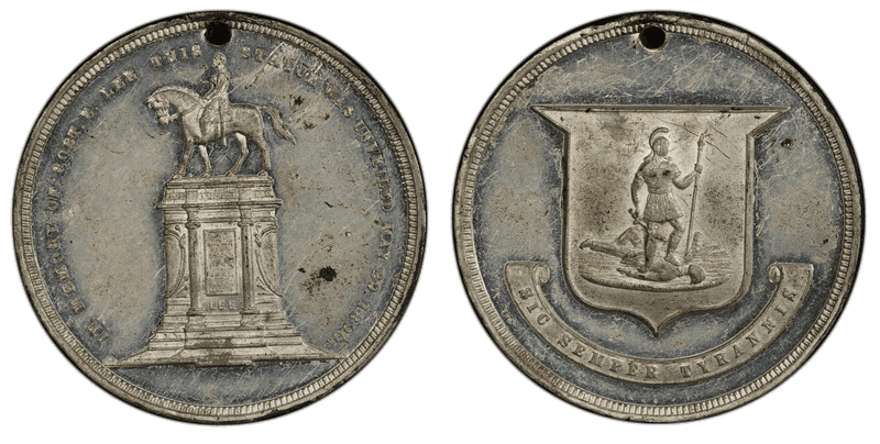 (1890) White Metal Token Rulau 235, In Memory Of Robert E. Lee