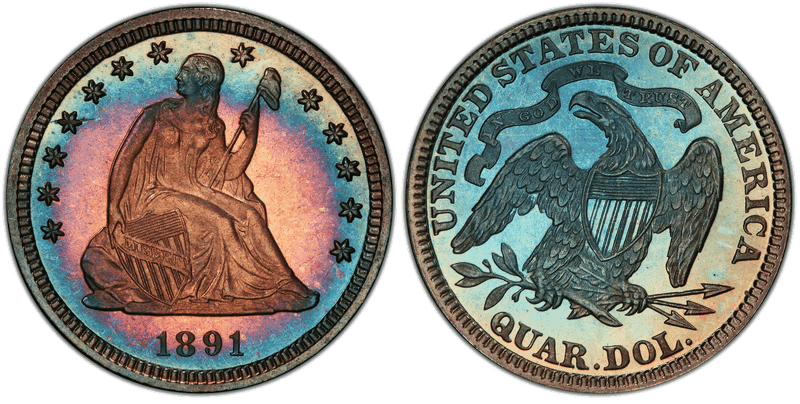 1891 Proof Seated Liberty Quarter