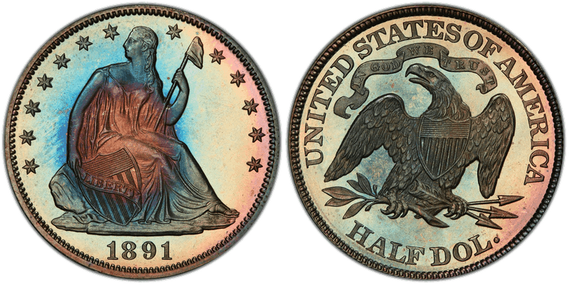 1891 Proof Seated Liberty Half Dollar