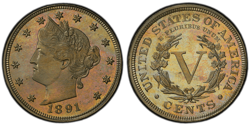1891 Proof Liberty Head Nickel