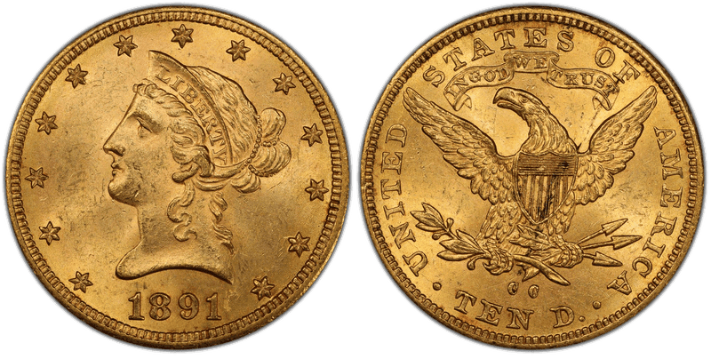1891 (CC) Liberty Head Eagle