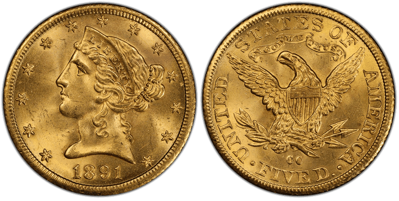 1891 Liberty Head Half Eagle