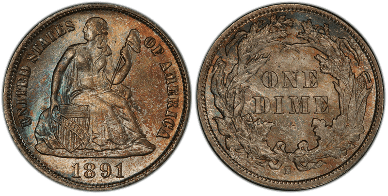 1891 (S) Seated Liberty Dime