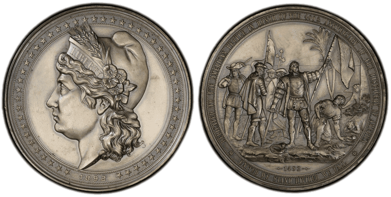 1892 Bronze Medal SH-6-79 SP, Silvered World's Columbian Expo