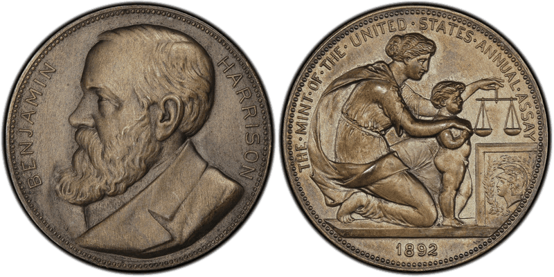 1892 Assay Commission Medal - JK-AC-36, Silver, Benjamin Harrison