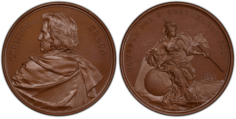 1892 Medal Eglit-224 Copper Christopher Columbus