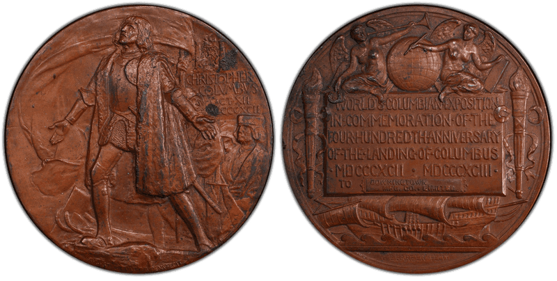 1892 Medal Eglit-37 Bronzed Bronze World's Columbian Expo