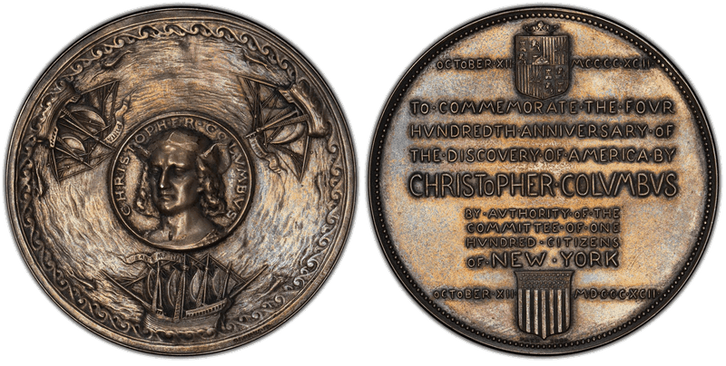 1892 Medal Eglit-98A Silver Christopher Columbus