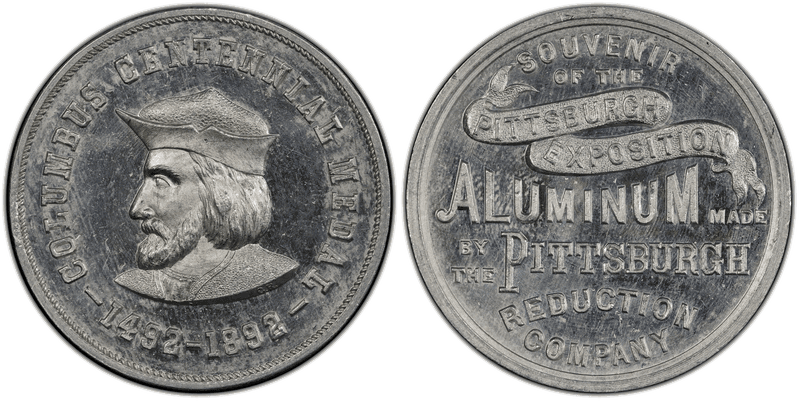 1892 Aluminum So-Called Dollar HK-629, Pittsburgh Exposition