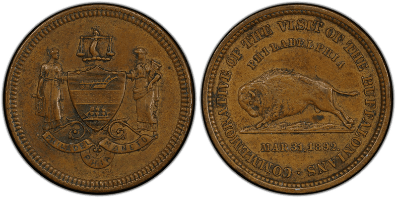 1892 Bronze Medal J-CM-9, Buffalonians Visit to Philadelphia