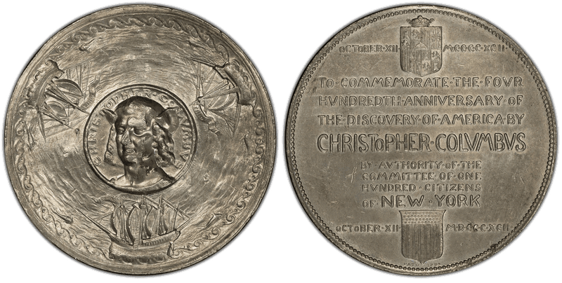 1892-1893 Medal Elgit-98B White Metal World's Columbian Expo