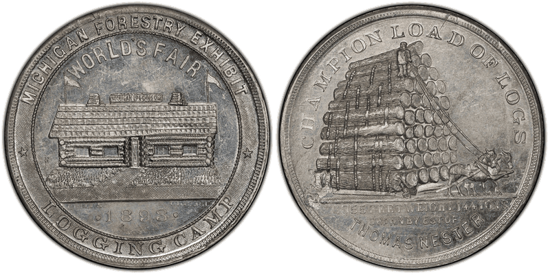 1892-1893 So-Called Dollar HK-215, Michigan Forestry Exhibit