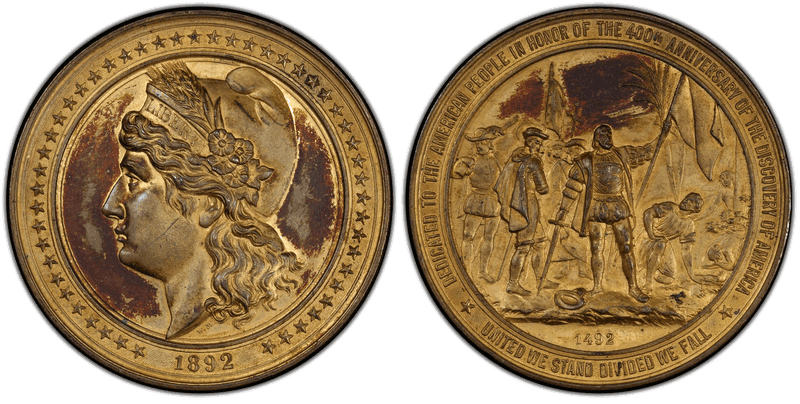 1892-1893 Gilt So-Called Dollar HK-221, Liberty Head High Relief
