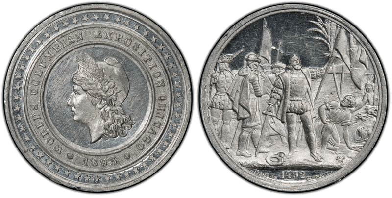 1892-93 Medal Elgit-113 Aluminum World's Columbian Expo