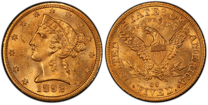 1892 Liberty Head Half Eagle