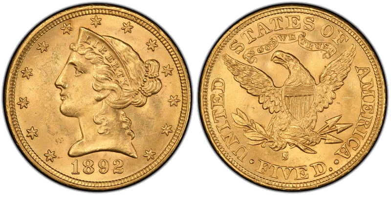 1892 (S) Liberty Head Half Eagle