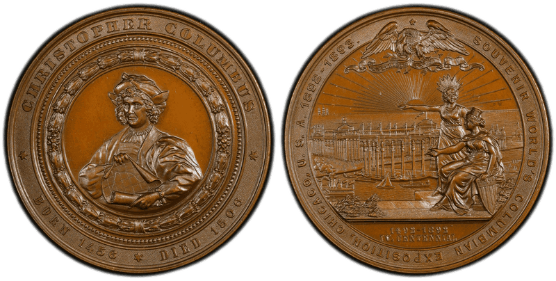 1893 Bronze Medal Eglit-55, Christopher Columbus