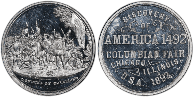 1893 Medal Eglit-17 White Metal 40mm World's Columbian Expo