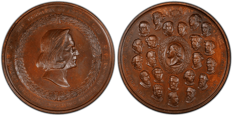 1893 Medal Eglit-35a U.S. Presidents Bronze Columbian Exposition