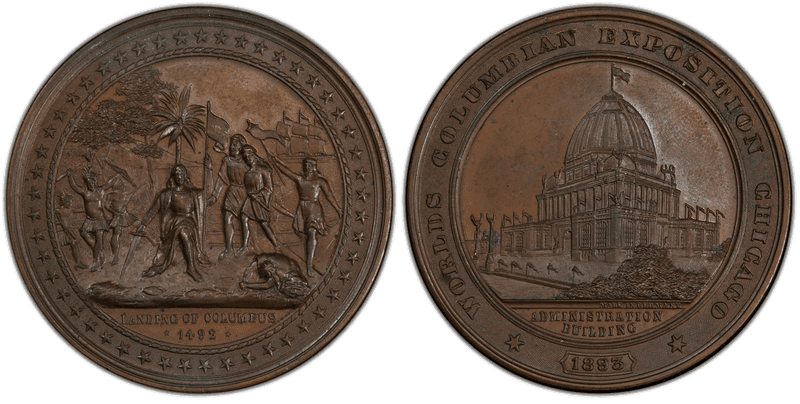 1893 Medal Eglit-54 Bronze 50mm World's Columbian Expo