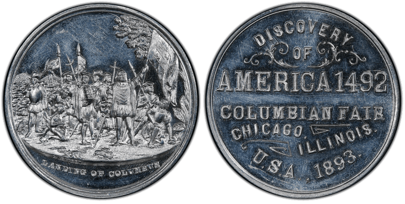 1893 HK-158, Aluminum, Chicago World's Columbian Expo Dollar