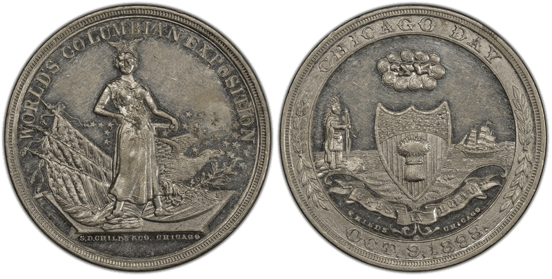 1893 HK-168, Aluminum, Chicago World's Columbian Expo Dollar