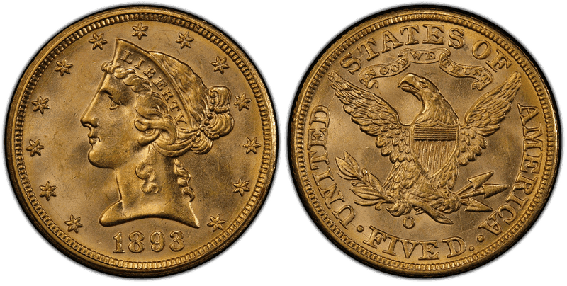 1893 (O) Liberty Head Half Eagle